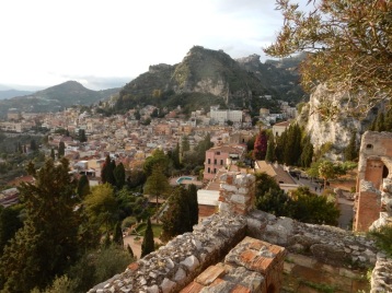 View from the amphitheatre in Taormina